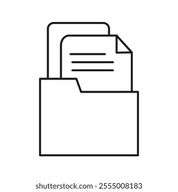 Document archive icon Simple thin line flat symbol