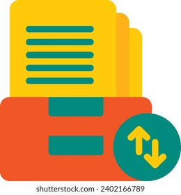 Document Archive Mail In Out Organizer Vector Flat Icon, suitable for business or investment or office purpose.