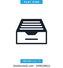 Document Archive Storage Icon Vector Design Template