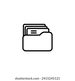 Document Archive vector line icon illustration.