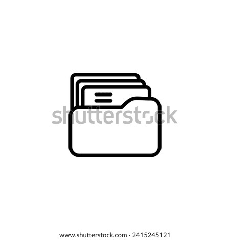 Document Archive vector line icon illustration.