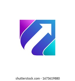 Document and arrow, accounting data and business logo template