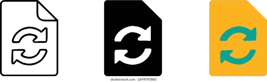 Document with Arrow Cycle Icon Symbolizing Updates or Synchronization Process