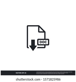 document and arrow icon download symbol logo template design element