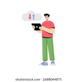 Dokument mit Pfeilsymbol, das den Dateidownload-Prozess anzeigt Abbildung 