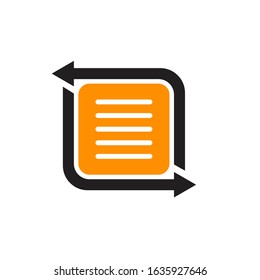 document arrow logo design vector template