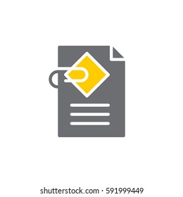 Document attachment icon vector, filled flat sign, solid colorful pictogram isolated on white. Symbol, logo illustration. Pixel perfect