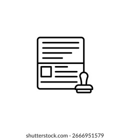 Autenticación De Documentos Con Sello Icono Para El Proceso De Aprobación Oficial
