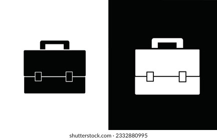 Document bag icon. Document bag silhouette. School supplies icon vector. Back to school concept. Learning and education icon. Flat vector in black and white.