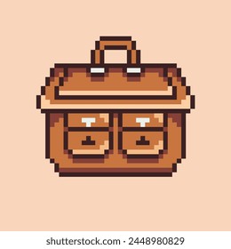 Dokumenttasche in Pixel Art-Illustration