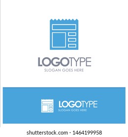 Document, Basic, Ui, Bank Blue Solid Logo with place for tagline. Vector Icon Template background