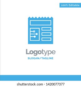Document, Basic, Ui Blue Solid Logo Template. Place for Tagline