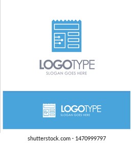 Document, Basic, Ui Blue Solid Logo with place for tagline. Vector Icon Template background