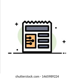 Document, Basic, Ui  Business Flat Line Filled Icon Vector Banner Template. Vector Icon Template background