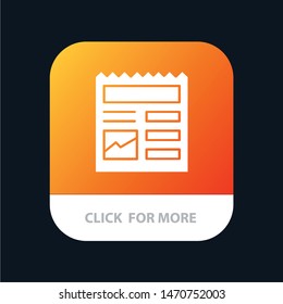 Document, Basic, Ui, Picture Mobile App Button. Android and IOS Glyph Version. Vector Icon Template background