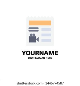 Document, Basic, Video, Camera Business Logo Template. Flat Color