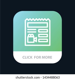Document, Basic, Video, Camera Mobile App Button. Android and IOS Line Version