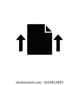 Document Being Lifted by Arrows Plan Elevation Symbol for Business Growth