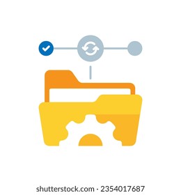 document is being processed, management system DMC concept illustration flat design vector eps10. simple, modern graphic element for landing page, empty state ui, infographic