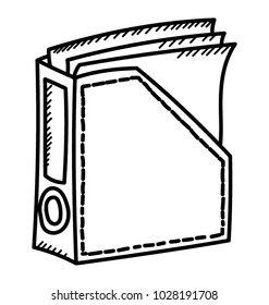 A document binder and a folder to place files 