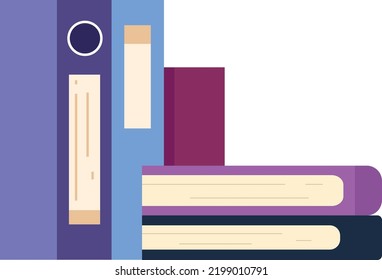 Document binders and books. Office paper files icon isolated on white background