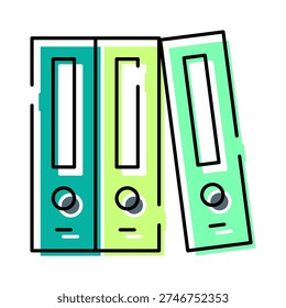 Document binders filing important papers for business administration, office work, and record keeping, symbolizing organization, management, and archiving processes