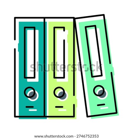 Document binders filing important papers for business administration, office work, and record keeping, symbolizing organization, management, and archiving processes