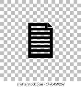 Document. Black flat icon on a transparent background. Pictogram for your project