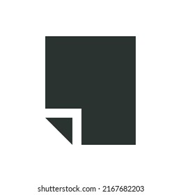 Document black solid icon. Blank doc glyph vector symbol.