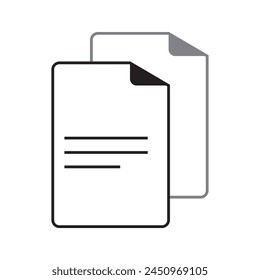 Document black vector icon.File icon illustration. White background.