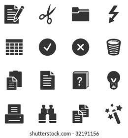 Document black web icons