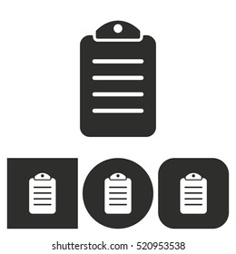 Document - black and white icons. Vector illustration.