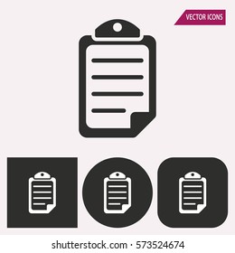 Document - black and white icons. Vector illustration.