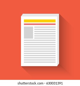 Document, blank, CV, resume, template, flat.