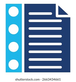 Documento En Diseño Plano Monocromo Azul, Ilustración vectorial