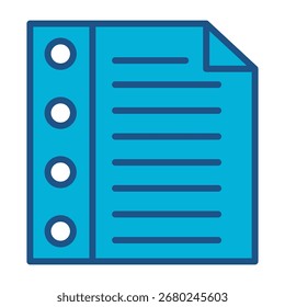 Documento En Diseño Plano Monocromo Azul, Ilustración vectorial