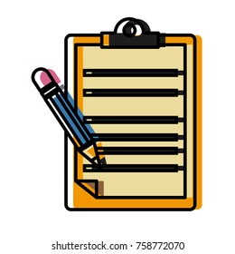 Document board with pencil icon vector illustration graphic design