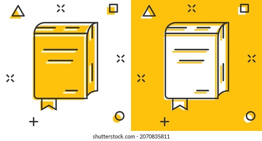 Document book icon in comic style. Paper sheet cartoon vector illustration on white background. Notepad document splash effect business concept.