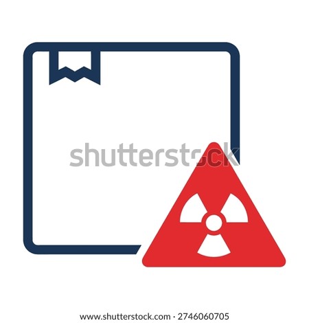 Document with bookmark and radioactive warning symbol in the foreground