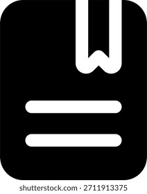 Dokumentenlesezeichen, Vektorsymbol im modernen Stil, gespeicherte Dateimarkierung und organisiertes Papierkonzept, Bürodokumentgrafik, Glyphensymbol