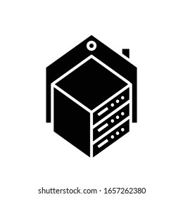 Document box black icon, concept illustration, vector flat symbol, glyph sign.