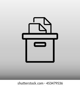 Document Box Vector Icon Illustration