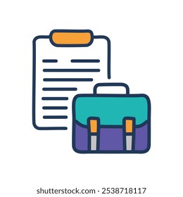 Documento e pasta. Planejamento, preparação e sucesso nos negócios.  Esta imagem simboliza prontidão e organização.