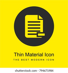 Document bright yellow material minimal icon or logo design