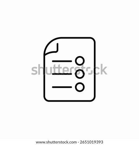 document bullet list icon sign vector