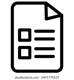 Document with bullet points icon symbol - to do or task list with bullet points