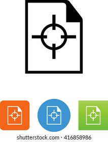 Document with bulls eye icon