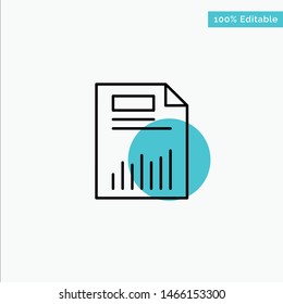 Document, Business, Chart, Finance, Graph, Paper, Statistics turquoise highlight circle point Vector icon. Vector Icon Template background