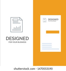Document, Business, Chart, Finance, Graph, Paper, Statistics Grey Logo Design and Business Card Template. Vector Icon Template background