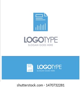 Document, Business, Chart, Finance, Graph, Paper, Statistics Blue Solid Logo with place for tagline. Vector Icon Template background